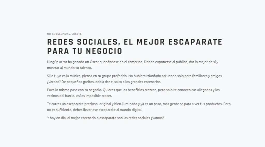 ejemplo de copywriting de edurne fernández tellería